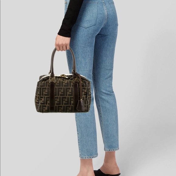 ❌SOLD ❌ Fendi Boston bag vintage Zucca 2 way Satchel - Picture 8 of 10